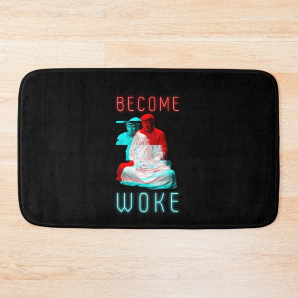 Item preview, BECOME WOKE Trump meditating with neon lights designed and sold by Sabrinaski.