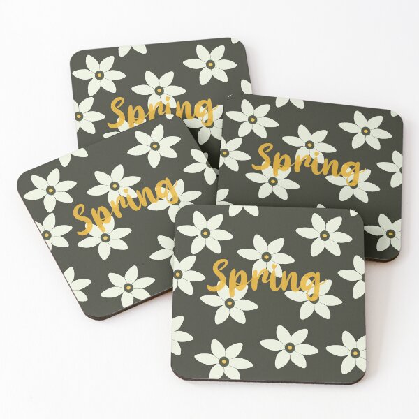 Item preview, green and white  flowers pattern spring is coming designed and sold by Northendesigns.