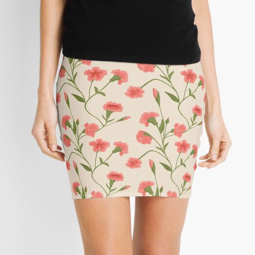 Carnation Vines Mini Skirt