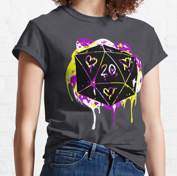 Stealth Enby Pride Dice Print Classic T-Shirt