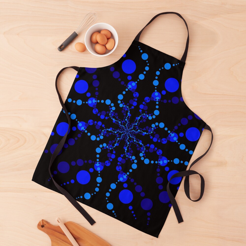 Blue Zen Vibes Kaleidoscope Art Apron