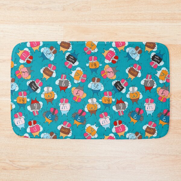 Cute Drosophila Melanogaster mutants on Turquoise Bath Mat