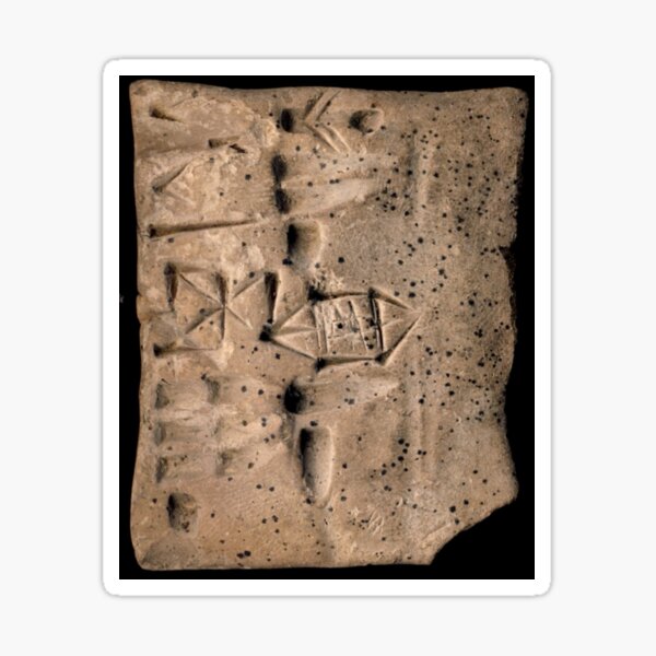 Proto-Elamite (ca. 3100-2900 BC) Clay Tablet, Language Undetermined Sticker