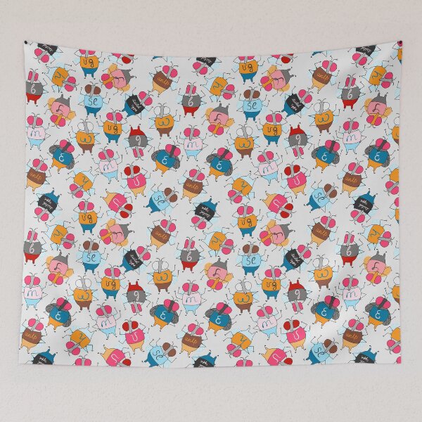 Item preview, Cute Drosophila Melanogaster Mutants on Light Grey designed and sold by fogoosherie.