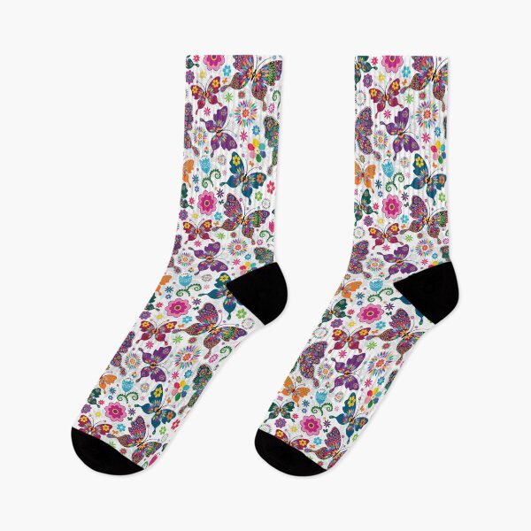 Item preview, Modern Flowers and Butterflies Pattern  designed and sold by art-deco-lady.