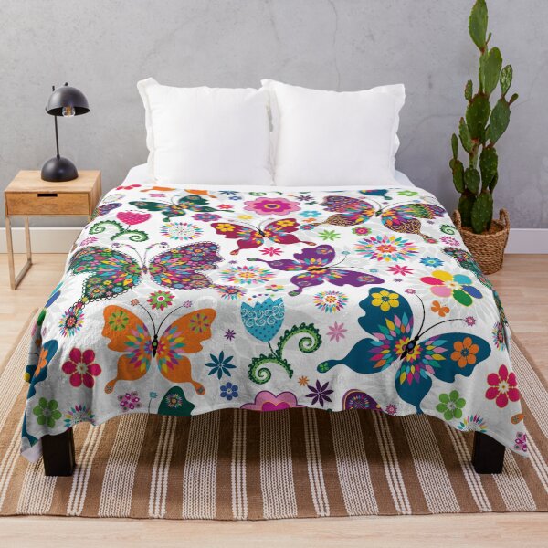 Item preview, Modern Flowers and Butterflies Pattern designed and sold by art-deco-lady.