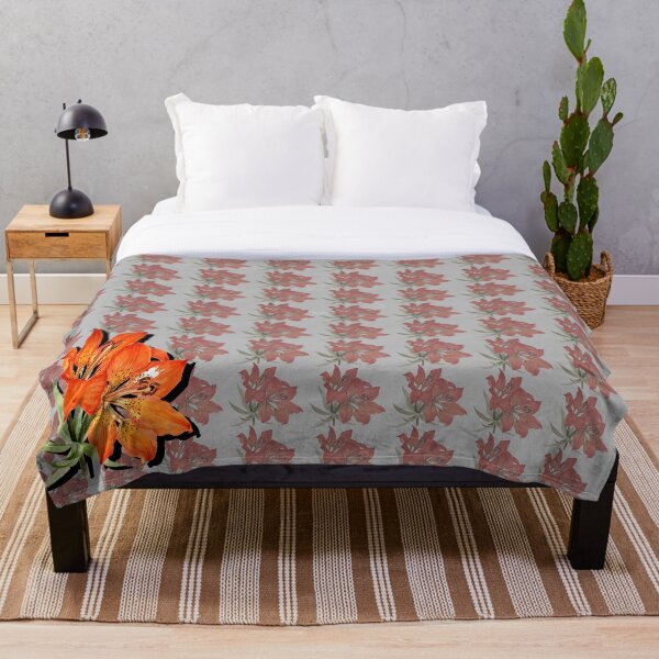 Item preview,  Lily on lilies  orange lily on a background of small lilies designed and sold by Tramontane Designs.