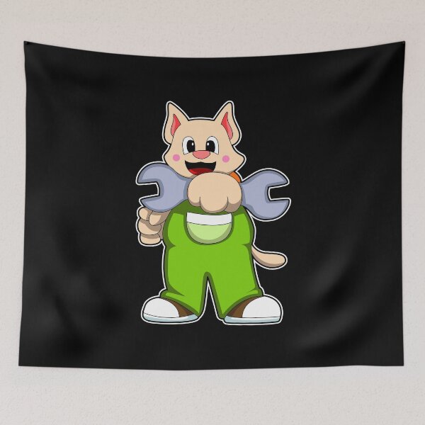 Item preview, Cat as Craftsman with Wrench designed and sold by Snabdesign84.