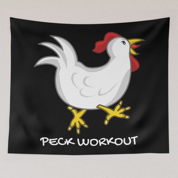 Item preview, Peck workout. (Pec workout). Funny farming, chicken and workout pun. designed and sold by JellyBeenzz.