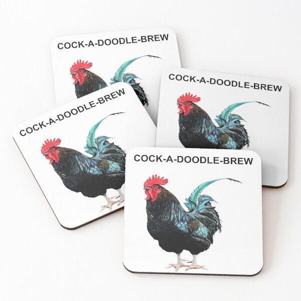 Item preview, COCKADOODLE BREW COCKEREL white background - ROOSTER - COCKEREL - COCKEREL DRINK OF TEA designed and sold by IslesArt.