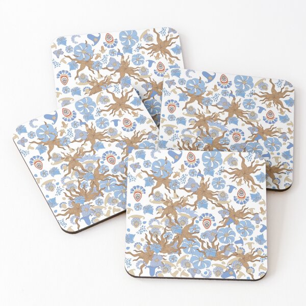 Item preview, Abstract blue flower pattern designed and sold by IngaDesign.