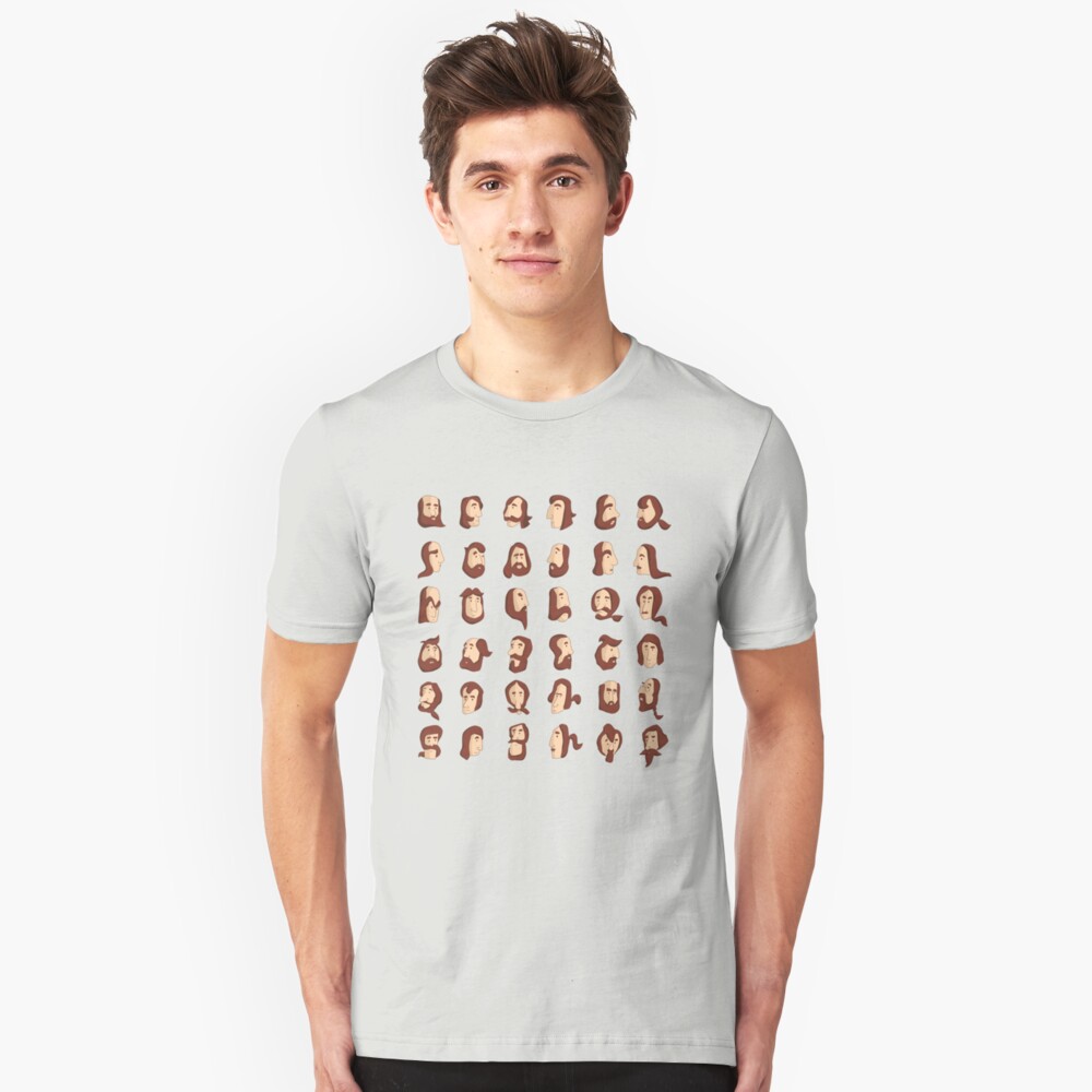 ARMENIAN BEARD ALPHABET ILLUSTRATIVE TYPOGRAPHY Slim Fit T-Shirt