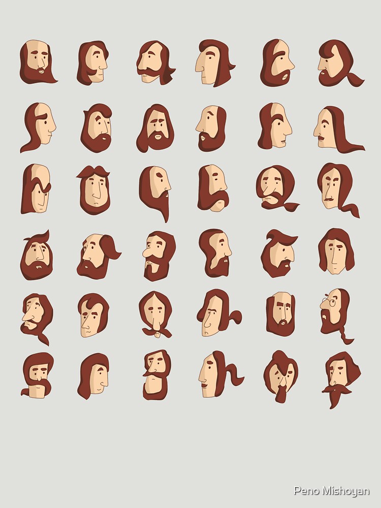 ARMENIAN BEARD ALPHABET ILLUSTRATIVE TYPOGRAPHY by Penig
