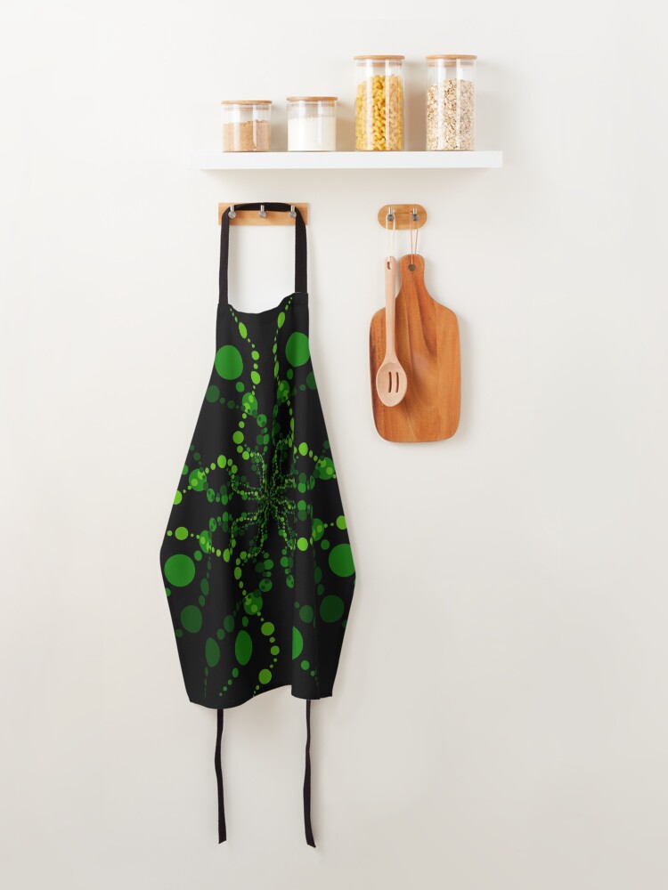 Alternate view of Green Zen Vibes Kaleidoscope Art Apron