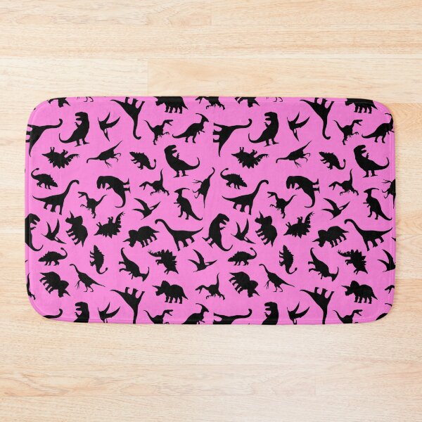 Item preview, Fun Dinosaur Pattern (Black on Pink) designed and sold by jezkemp.