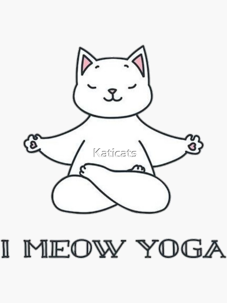 "Yoga cat" Sticker by Katicats Redbubble