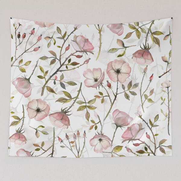 Item preview, Watercolor Dogroses Botanical Garden Nightgarden designed and sold by UtArt.