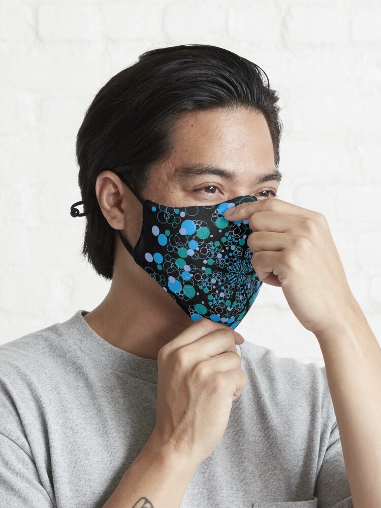 Alternate view of Blue Ocean Wave Symmetrical Vibes Mask