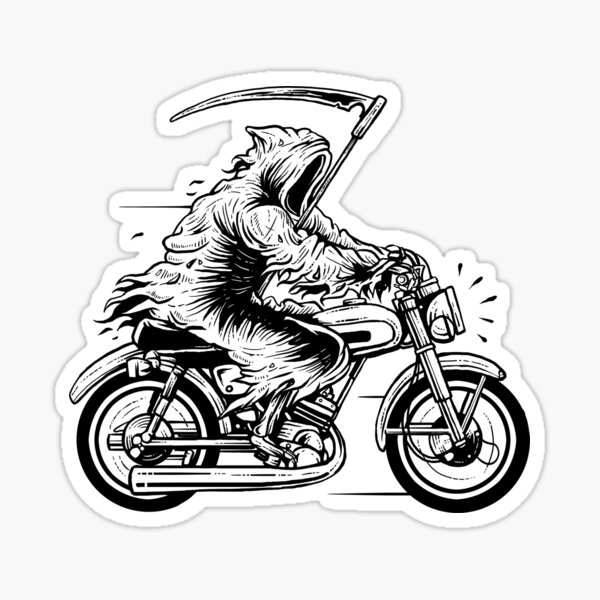 Reaper on a Motorcycle Sticker