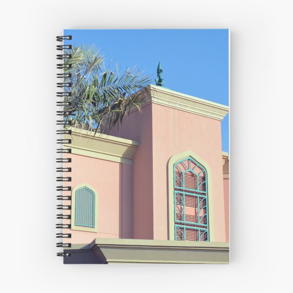 Item preview, Pink building with Arabic arch window decorations. designed and sold by oanaunciuleanu.
