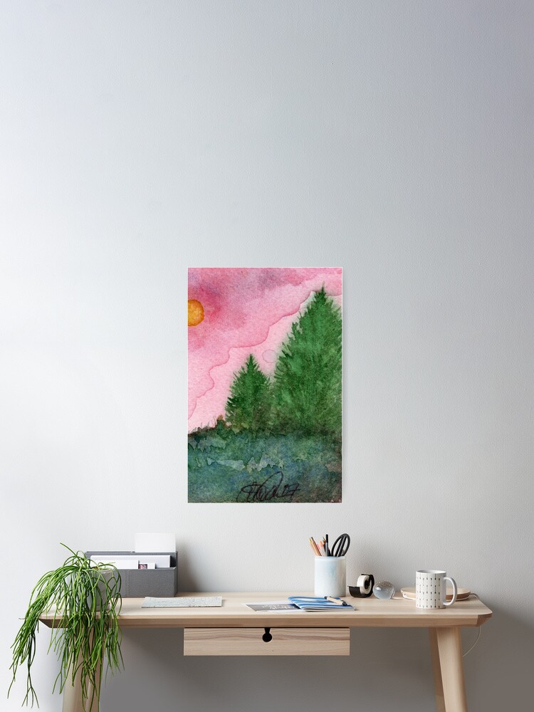 Thumbnail 2 of 3, Poster, Magenta Morning designed and sold by MeadowView.