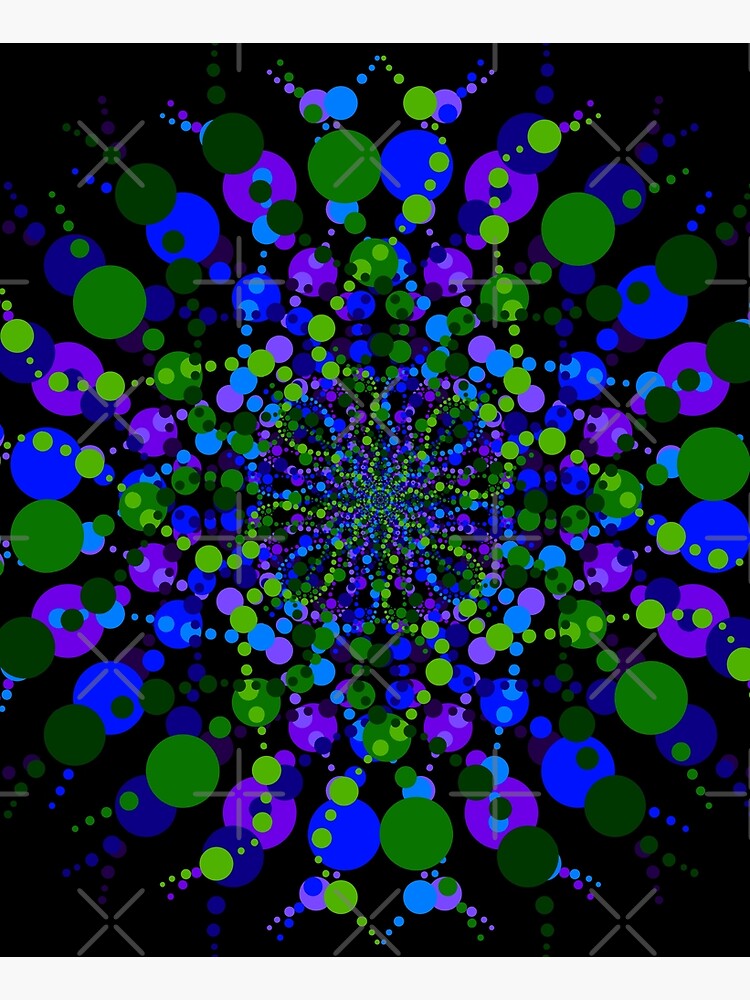 Blue Green Purple Zen Vibes Kaleidoscope Art by that5280lady
