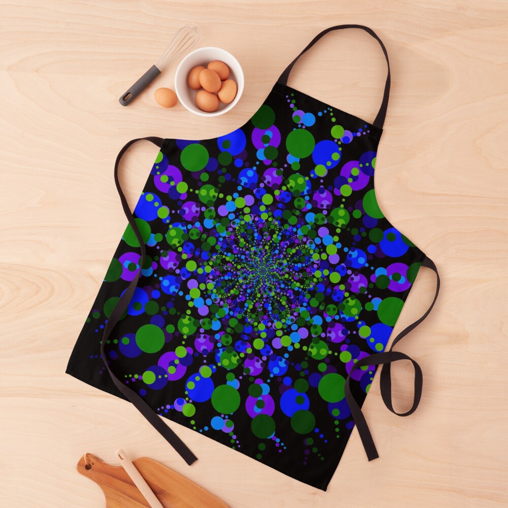 Blue Green Purple Zen Vibes Kaleidoscope Art Apron