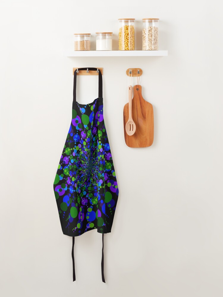Alternate view of Blue Green Purple Zen Vibes Kaleidoscope Art Apron