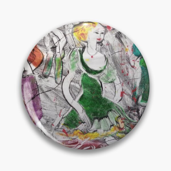 Item preview, Crazy dance, happy days, dancing woman,pink flowers designed and sold by NessArtByEwa.
