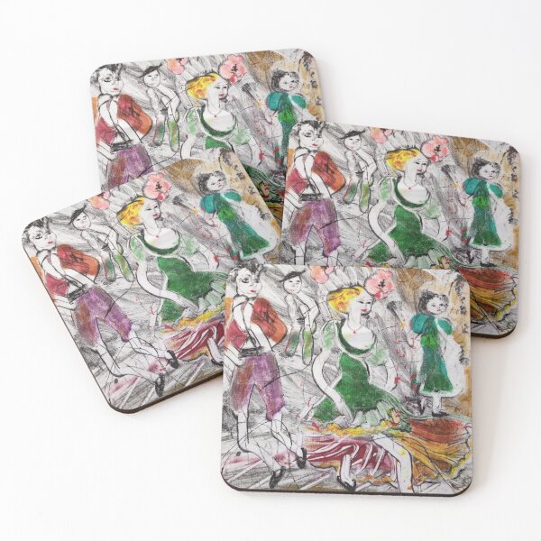 Item preview, Crazy dance, happy days, dancing woman,pink flowers designed and sold by NessArtByEwa.