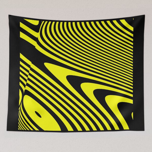 Item preview, Black and Yellow Brave Swirl Smooth Square Agitation designed and sold by Kay Patterson.