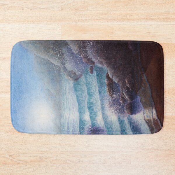 Item preview, Waves rolling onto rocky shore with full moon. Watercolour seascape - designed and sold by Einar Aasen.