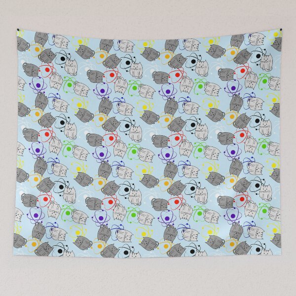 Item preview, Schrodinger's Cat in Rainbow and Blue designed and sold by fogoosherie.