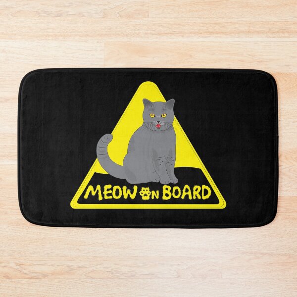 Item preview, Meow On Board - Cute Cat Safety Sign designed and sold by MiloCuteCat.