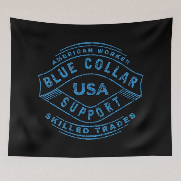 Item preview, Blue Collar Support USA (blue) designed and sold by ColdCityDesign.