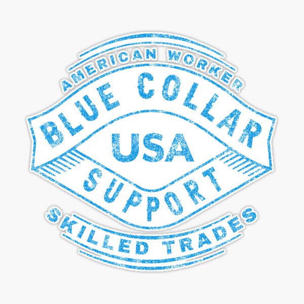 Blue Collar Support USA (blue) | Sticker