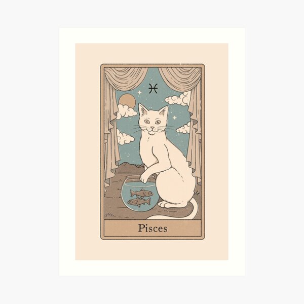 Pisces Cat Art Print