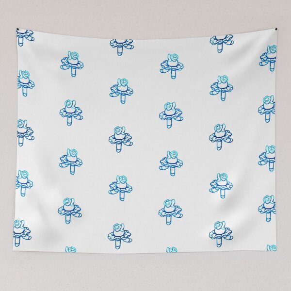 Item preview, Blue Dancing Hippo Ballerina Pattern designed and sold by Punderstandable.