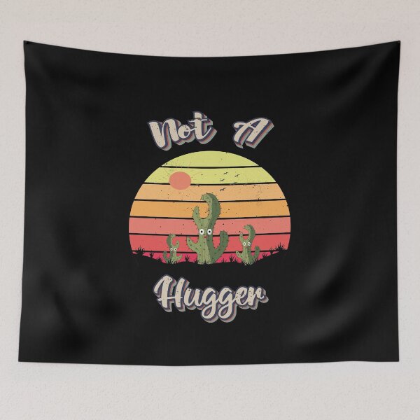 Item preview, Not A Hugger_Retro Cactus Sunset_cacti vs cactus designed and sold by TheBest94.