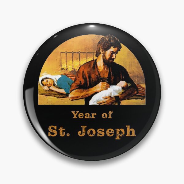 Item preview, St. Joseph holds baby Jesus while Mary sleeps. Year of St. Joseph designed and sold by Brasilia.