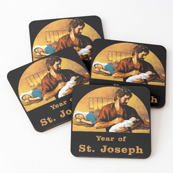 Item preview, St. Joseph holds baby Jesus while Mary sleeps. Year of St. Joseph designed and sold by Brasilia.