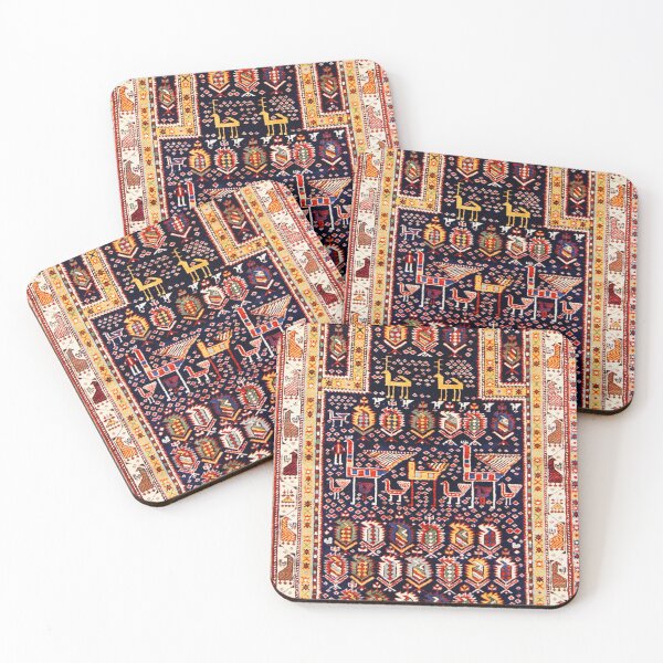 Item preview, Shirvan Pictorial Rug With Quadrupeds Print designed and sold by Vicky Brago-Mitchell®.