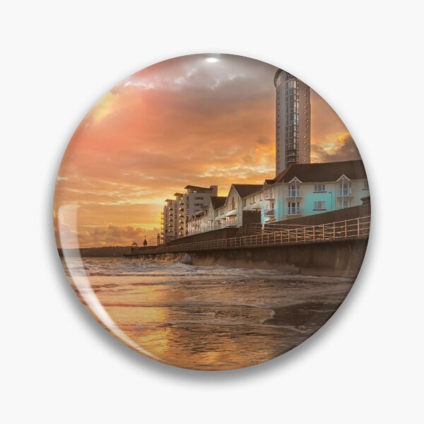 Item preview, High tide at sunset at Swansea Bay designed and sold by Leighton Collins.