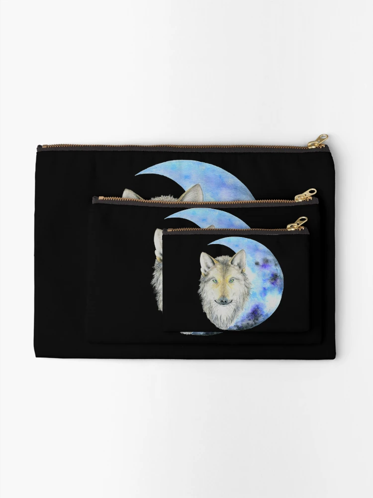 Thumbnail 2 of 4, Zipper Pouch, Wolf moon designed and sold by ColorSplendor.