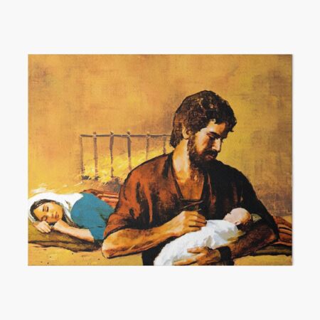 Artikel-Vorschau von Der heilige Josef hält das Jesuskind, während Maria schläft., designt und verkauft von Brasilia.