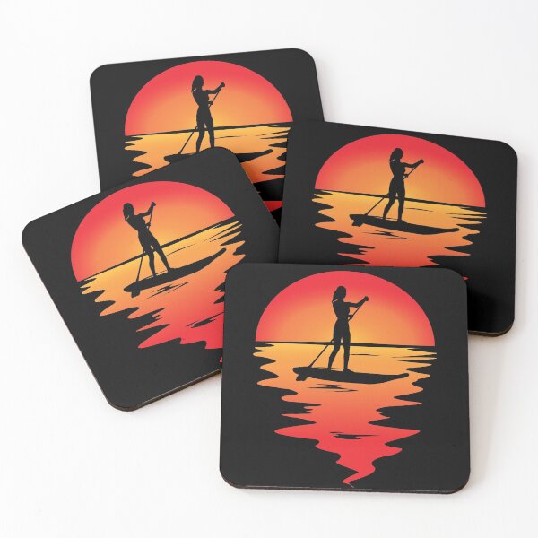 Item preview, Woman Stand Up Paddle Board - SUP - Orange Sunset designed and sold by HeatherPore.