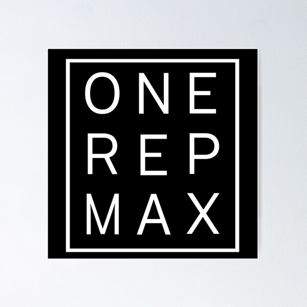 Item preview, One Rep Max - 1RM - Crossfit Design clean text in white box  designed and sold by RXThread.