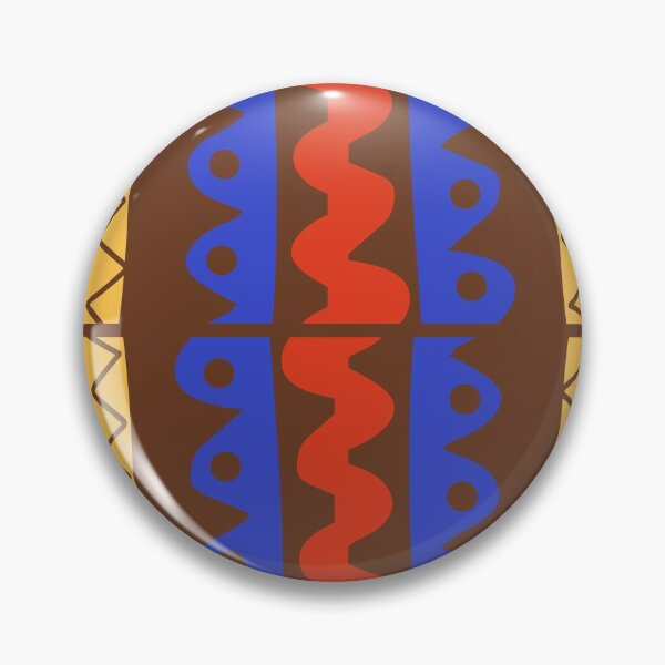 Item preview, Brown African geometric pattern design, ORANGE, ROYAL BLUE, YELLOW/ONE LUCKY NURSE designed and sold by wildwhimsical.