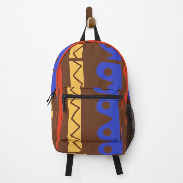 Item preview, Brown African geometric pattern design, ORANGE, ROYAL BLUE, YELLOW/ONE LUCKY NURSE designed and sold by wildwhimsical.