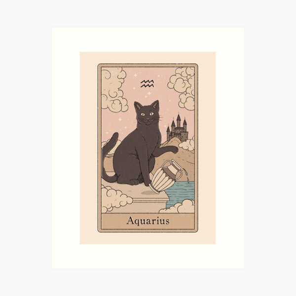 Aquarius Cat Art Print